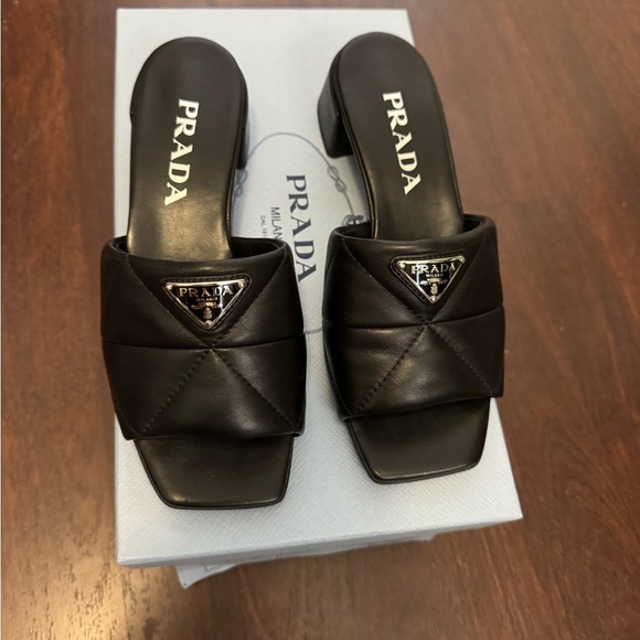 Prada Diagram Slide Sandal BLACK, Size 5US / 35EU - Picture 12 of 13